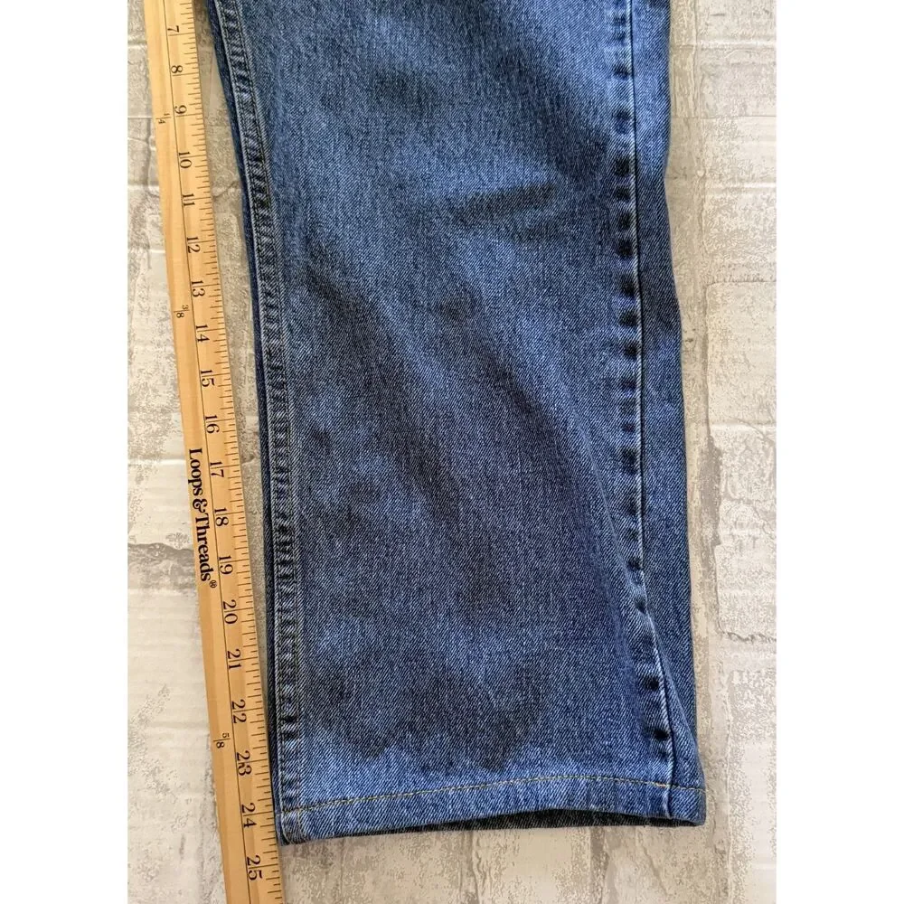 VTG Levis 505 Regular Fit Medium Stonewash Cotton Straight Leg Jeans 38x30 -Flaw